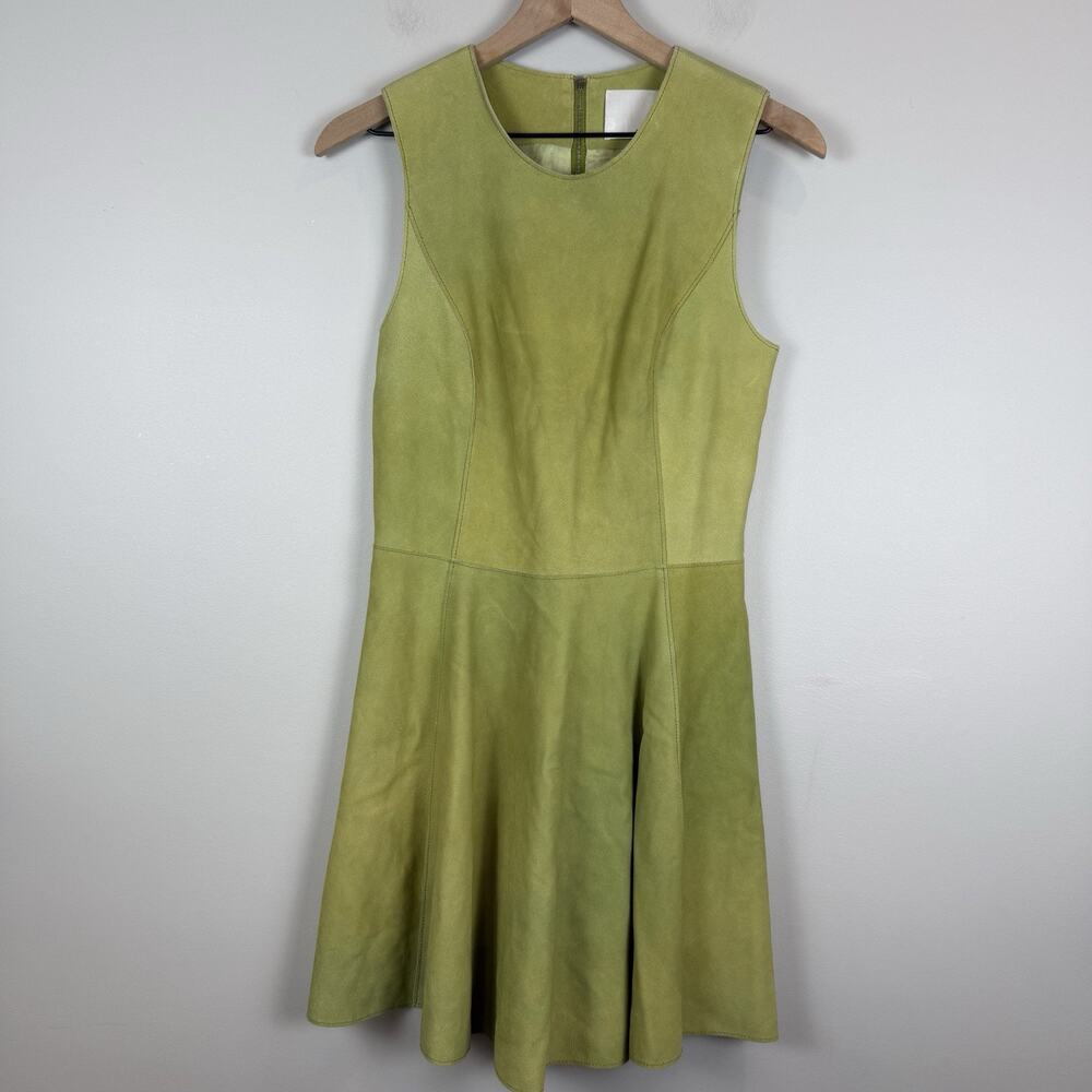 3.1 Phillip Lim Sleeveless Dress Size 0 Green Suede Mini‎ Classic Party Cocktail